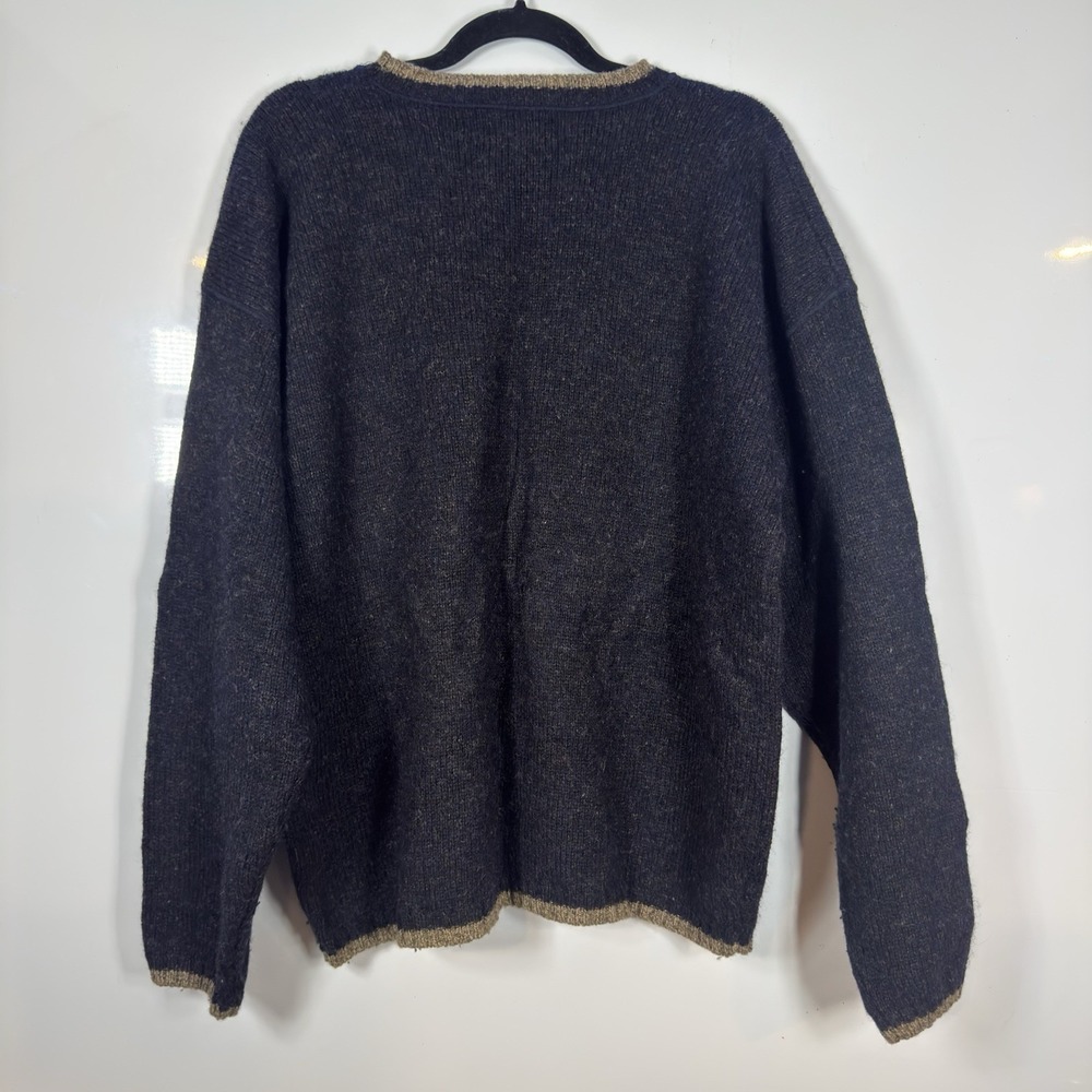 VTG Orvis Sweater Mens XL Blue Wool Crewneck Fisherman Knit Multicolor USA Made - Picture 7 of 8